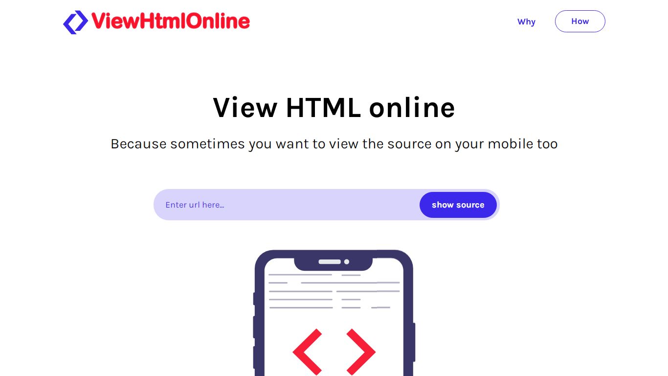 View Html Online - view source on your mobile